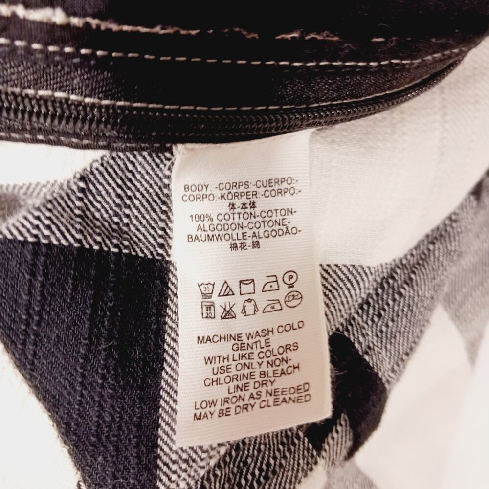Free People, MED Clear Skies Checkered Plaid Woven Pants, Black & White Cropped - Picture 15 of 15